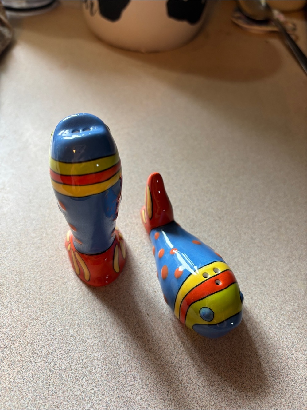 Colorful Ceramic Fish Salt & Pepper Shakers